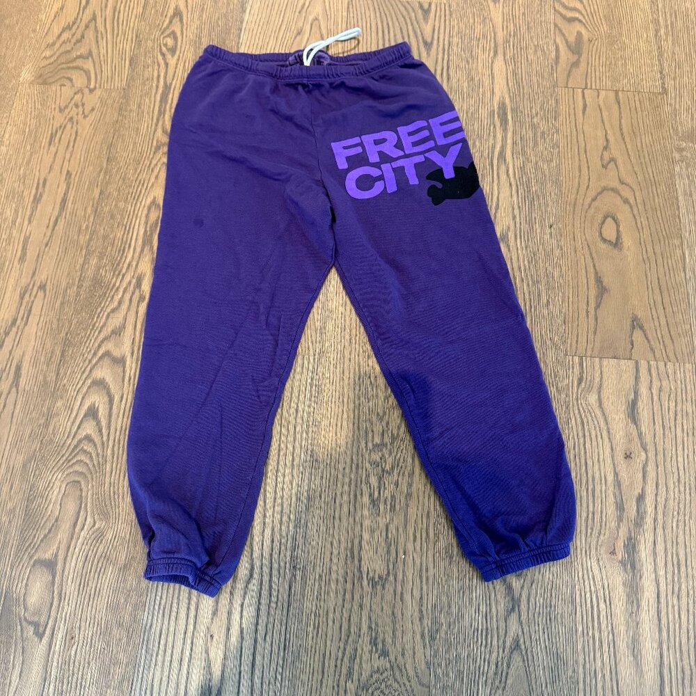 Free City Cropped Sweatpants in Grape; Size M